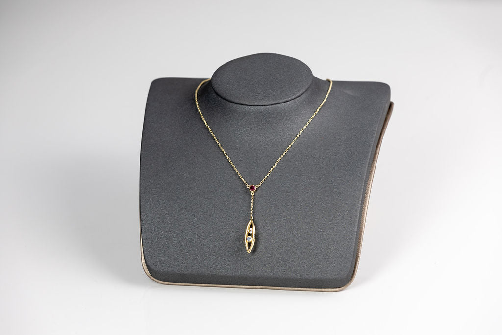 Talisman Pendant with ruby and crystallised osmium-The Diamond Setter