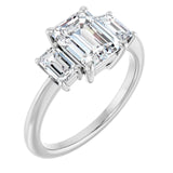 Art Deco Inspired Trilogy Emerald Engagement Ring-setting-The Diamond Setter