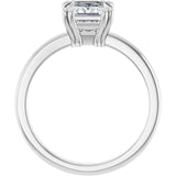 Emerald Cut Solitaire with decorative band-setting-The Diamond Setter