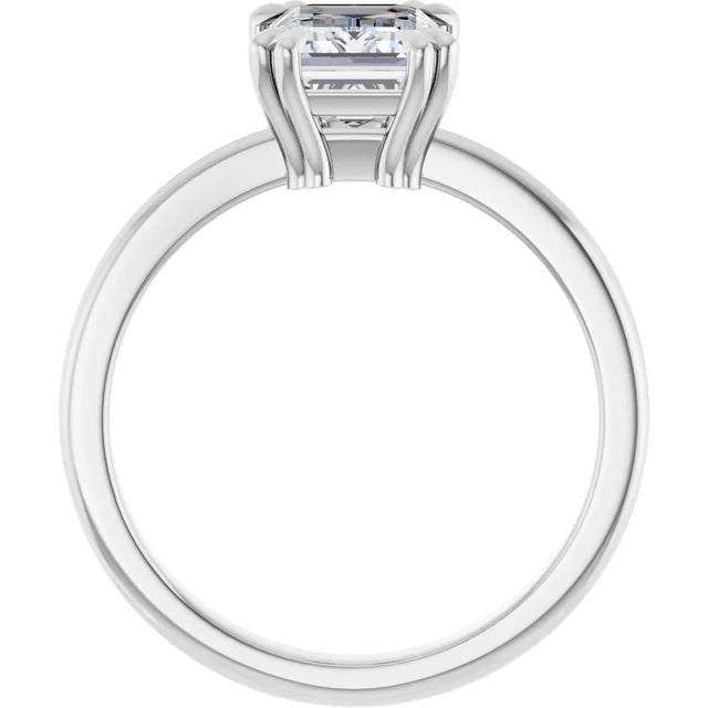 Emerald Cut Solitaire with decorative band-setting-The Diamond Setter