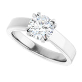 Diamond Solitaire with chunky band-setting-The Diamond Setter