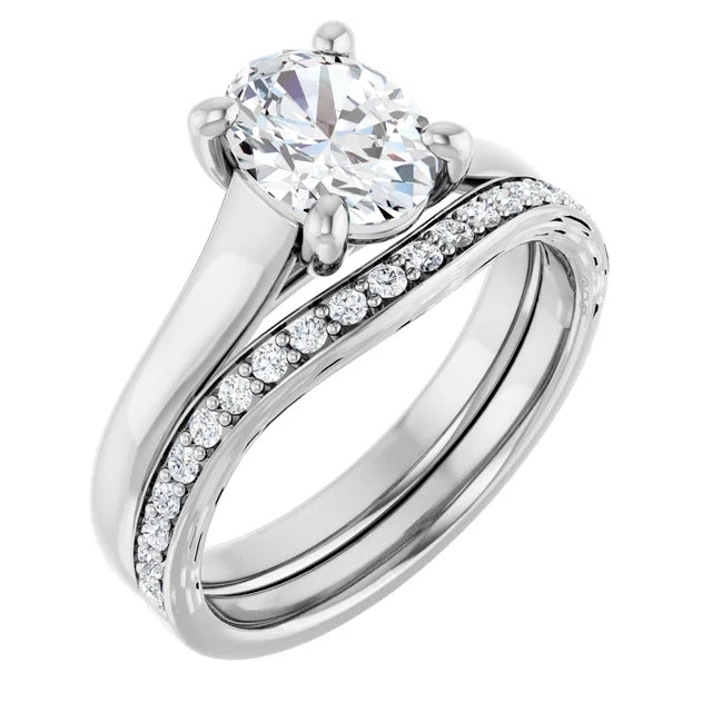 Beautiful Crossover Setting with Oval Diamond Solitaire Ring-setting-The Diamond Setter