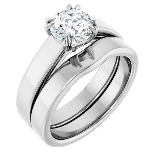 Diamond Solitaire with chunky band-setting-The Diamond Setter