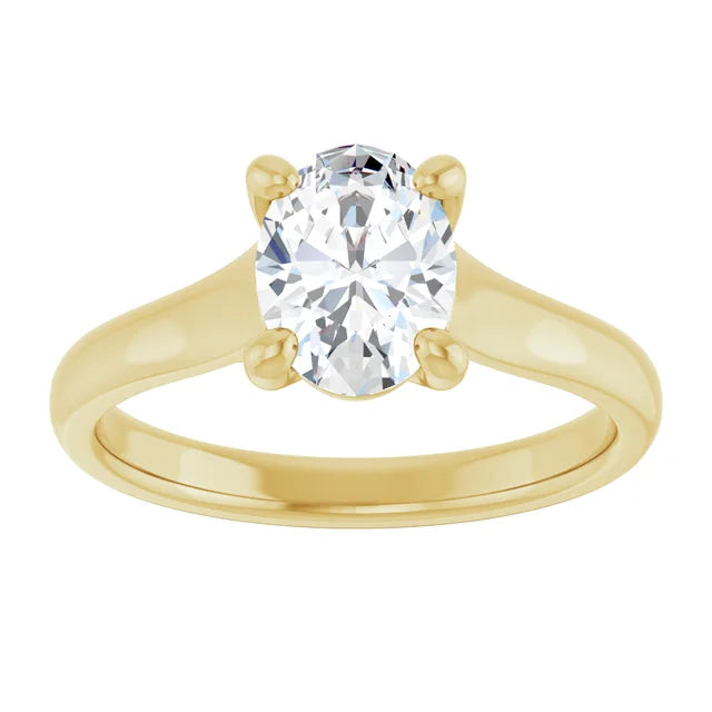 Beautiful Crossover Setting with Oval Diamond Solitaire Ring-setting-The Diamond Setter