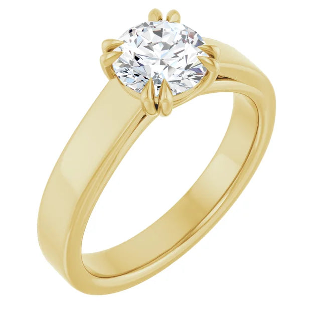 Diamond Solitaire with chunky band-setting-The Diamond Setter