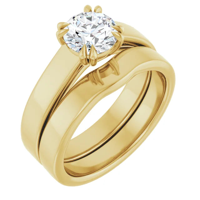 Diamond Solitaire with chunky band-setting-The Diamond Setter
