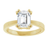 Emerald Cut Solitaire with decorative band-setting-The Diamond Setter