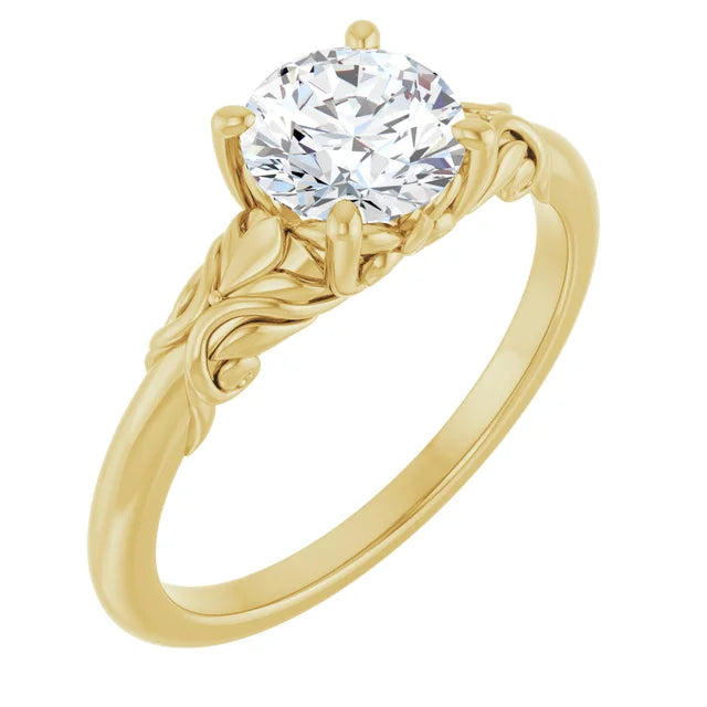 Sculptural design solitaire engagement ring-setting-The Diamond Setter
