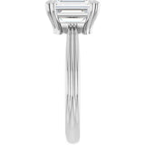 Emerald Cut Solitaire with decorative band-setting-The Diamond Setter