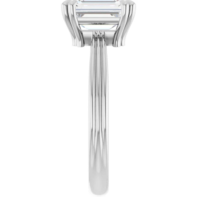 Emerald Cut Solitaire with decorative band-setting-The Diamond Setter