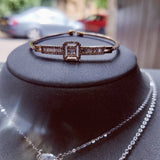 18ct Rose Gold Art Deco inspired bangle with 0.98ct natural diamonds-The Diamond Setter