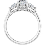 Trilogy Ring with oval centre stone and two pear shape side stones-Setting-The Diamond Setter