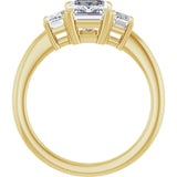 Art Deco Inspired Trilogy Emerald Engagement Ring-setting-The Diamond Setter