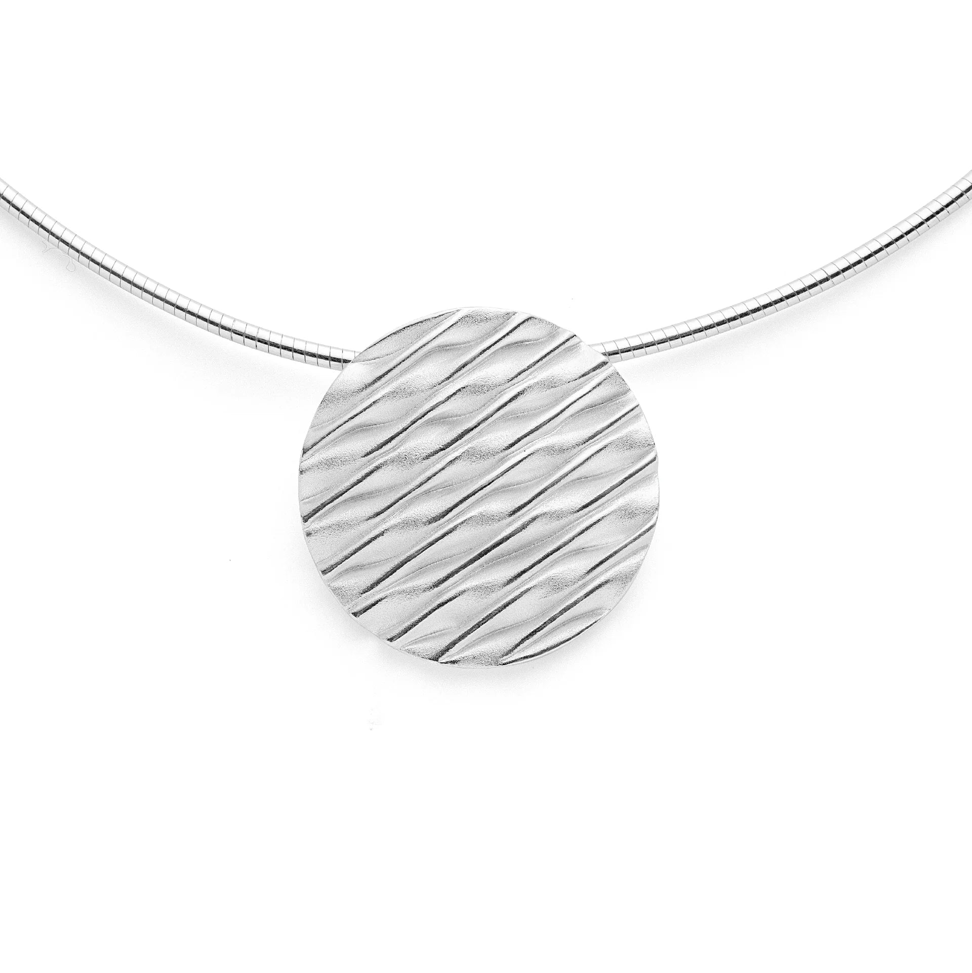 Pendant Silver Wave-The Diamond Setter