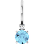 Dainty aquamarine and diamond pendant-The Diamond Setter