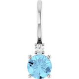Dainty aquamarine and diamond pendant-The Diamond Setter