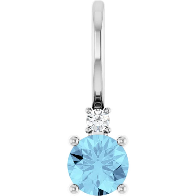 Dainty aquamarine and diamond pendant-The Diamond Setter