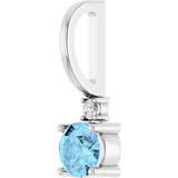Dainty aquamarine and diamond pendant-The Diamond Setter