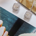 Art deco inspired diamond cluster earrings-The Diamond Setter