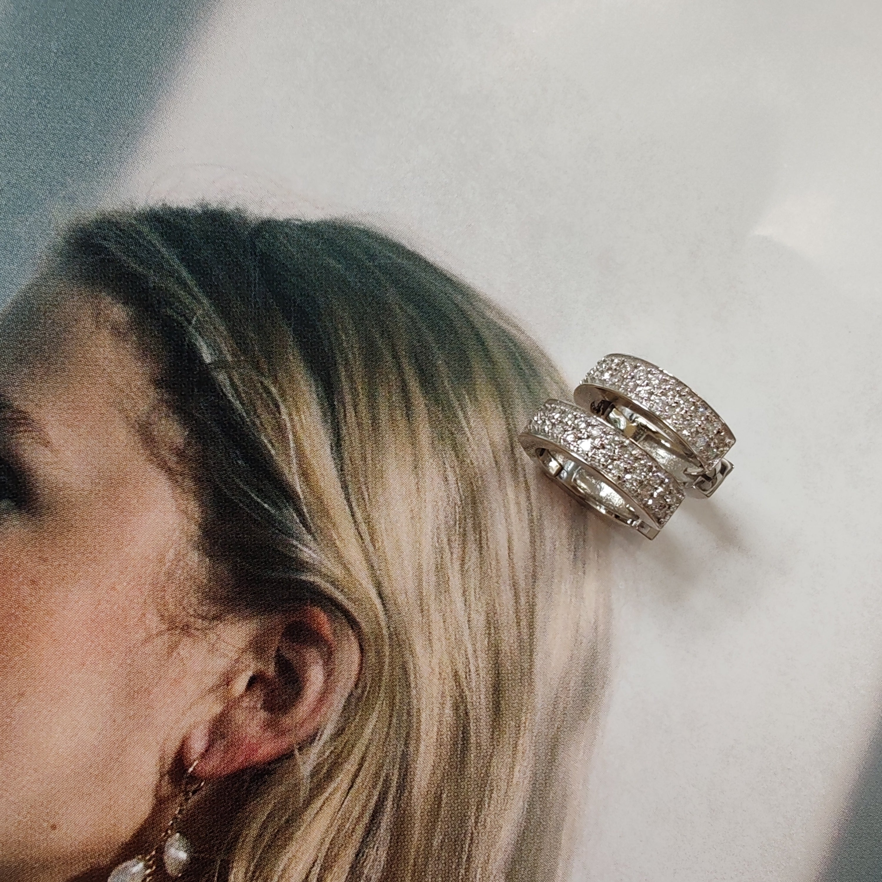 Diamond Huggies in 18ct white gold-The Diamond Setter
