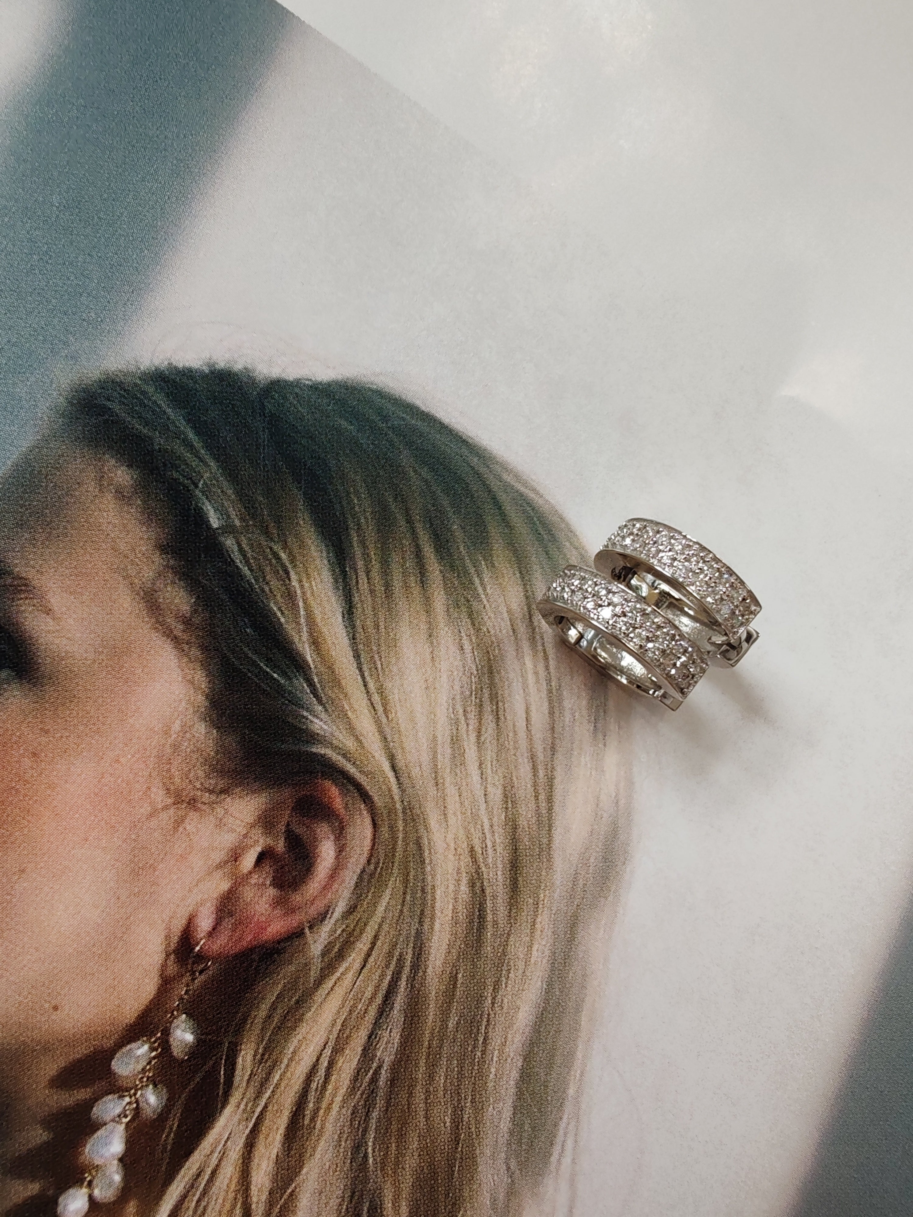 Diamond Huggies in 18ct white gold-The Diamond Setter