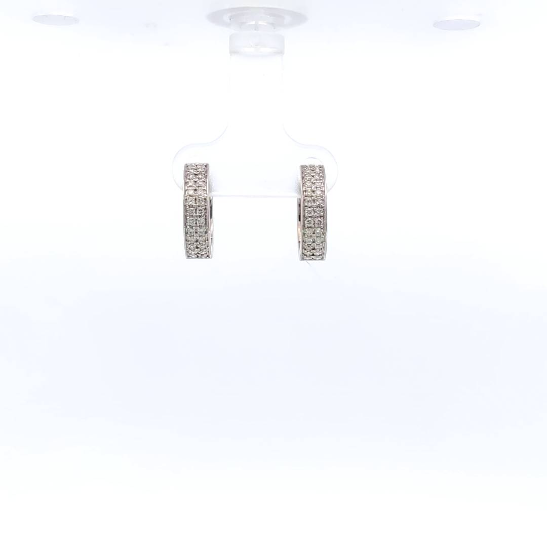 Diamond Huggies in 18ct white gold-The Diamond Setter