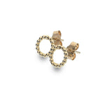 9ct Yellow Gold Bead Circle Studs-The Diamond Setter