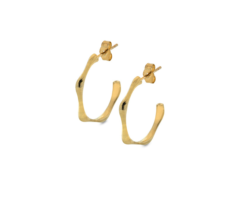 9ct Yellow Gold Molton Hoop Earring-The Diamond Setter