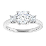 Round diamond and princess cut diamond trilogy ring-Setting-The Diamond Setter
