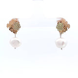 Coral and pearl drop earrings-The Diamond Setter