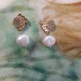 Coral and pearl drop earrings-The Diamond Setter