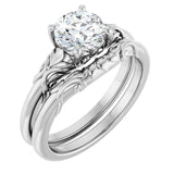 Sculptural design solitaire engagement ring-setting-The Diamond Setter