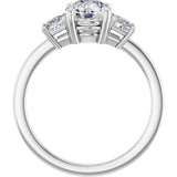 Round diamond and princess cut diamond trilogy ring-Setting-The Diamond Setter