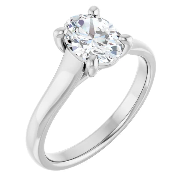 Beautiful Crossover Setting with Oval Diamond Solitaire Ring-setting-The Diamond Setter
