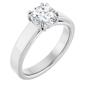Diamond Solitaire with chunky band-setting-The Diamond Setter