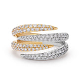 Two Toned 4 Band Diamond Set Embrace Ring-The Diamond Setter