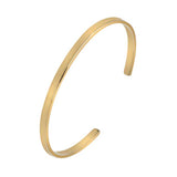 9ct Yellow Rectangular Engravable Torque Oval Bangle-The Diamond Setter