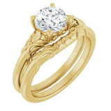 Sculptural design solitaire engagement ring-setting-The Diamond Setter