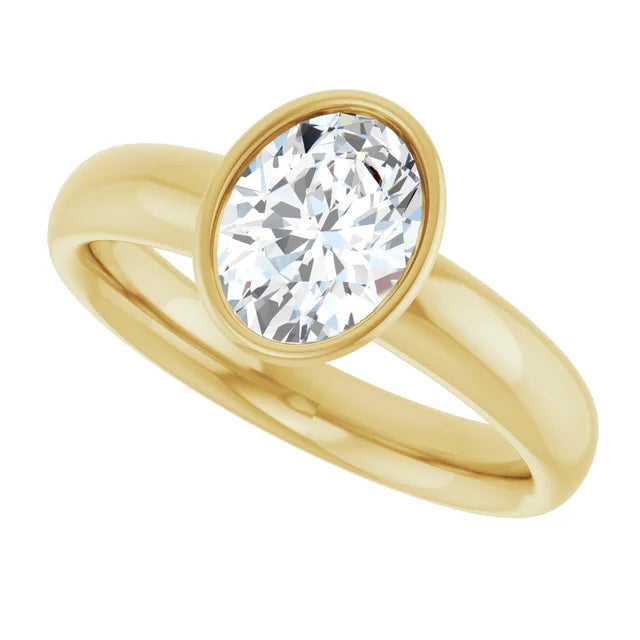 Bezel Set Oval Solitaire Engagement Ring-setting-The Diamond Setter