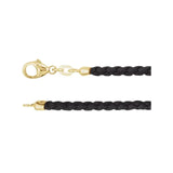 Yellow Gold 3 mm Black Braided Leather 16" Cord-The Diamond Setter