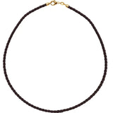 Yellow Gold 3 mm Black Braided Leather 16" Cord-The Diamond Setter