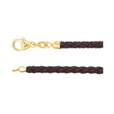 Yellow Gold 3 mm Black Braided Leather 16" Cord-The Diamond Setter