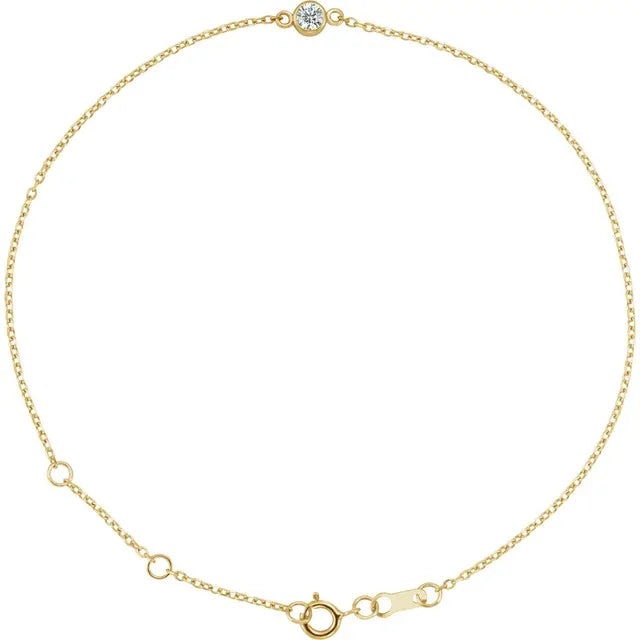 Dainty diamond station bracelet-The Diamond Setter
