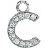 Petite Pave Natural Diamond Initial Dangle-The Diamond Setter