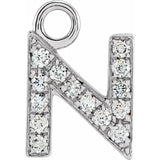 Petite Pave Natural Diamond Initial Dangle-The Diamond Setter