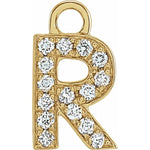 Petite Pave Natural Diamond Initial Dangle-The Diamond Setter