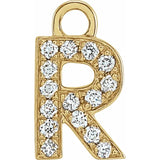 Petite Pave Natural Diamond Initial Dangle-The Diamond Setter