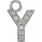 Petite Pave Natural Diamond Initial Dangle-The Diamond Setter