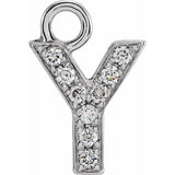 Petite Pave Natural Diamond Initial Dangle-The Diamond Setter