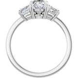 Trilogy Engagement Ring with Oval centre stone and princess cut side stones-Setting-The Diamond Setter